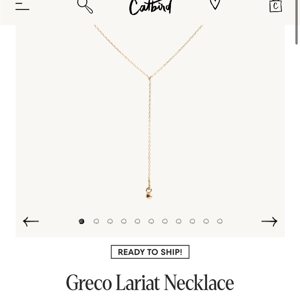 Catbird NYC Solid Gold Greco Lariat Necklace
